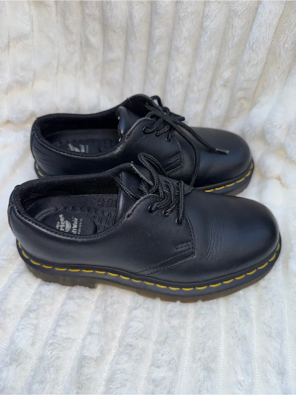 Dr. Martens Slip Resistant Leather Oxford Shoes Black US Men's 5/ Women's 6